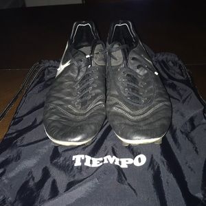 NIKE TIEMPO ALL CONDITIONS CONTROL BLK  LEATHER